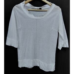 SMITTEN White Knit Top Solid 3/4 Sleeve Women Size S